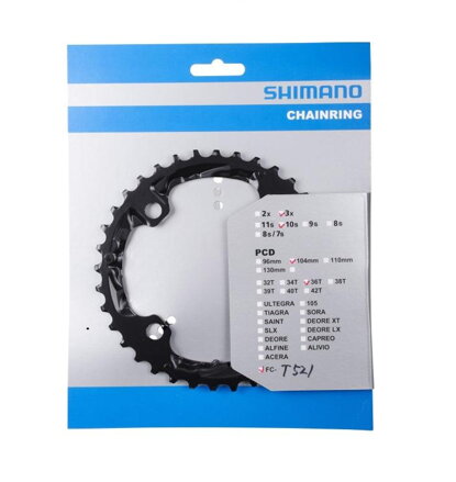 SHIMANO lánckerék 36 fogas FCT521 Deore fekete