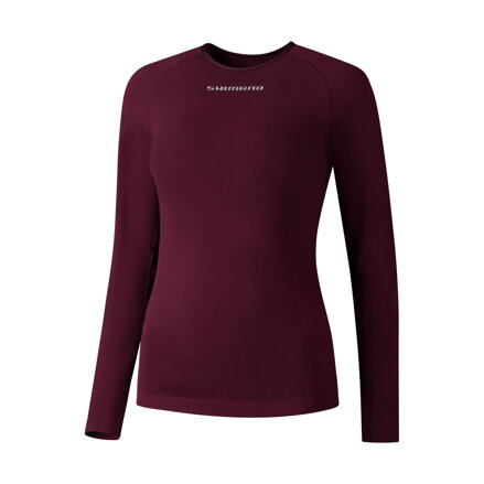 SHIMANO VERTEX LONG BASE LAYER bordó női póló